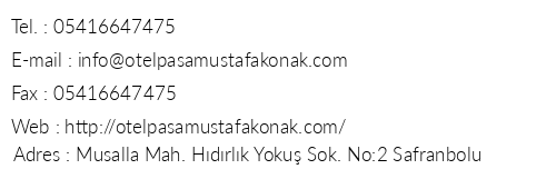 Paa Mustafa Kona telefon numaralar, faks, e-mail, posta adresi ve iletiim bilgileri